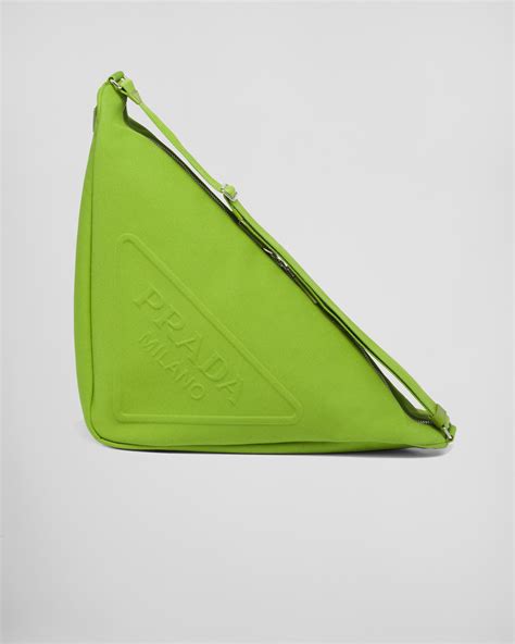 prada triangle green bag